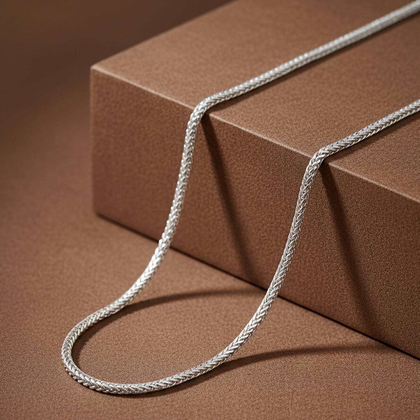 strandform chain – sterling silver textured motion