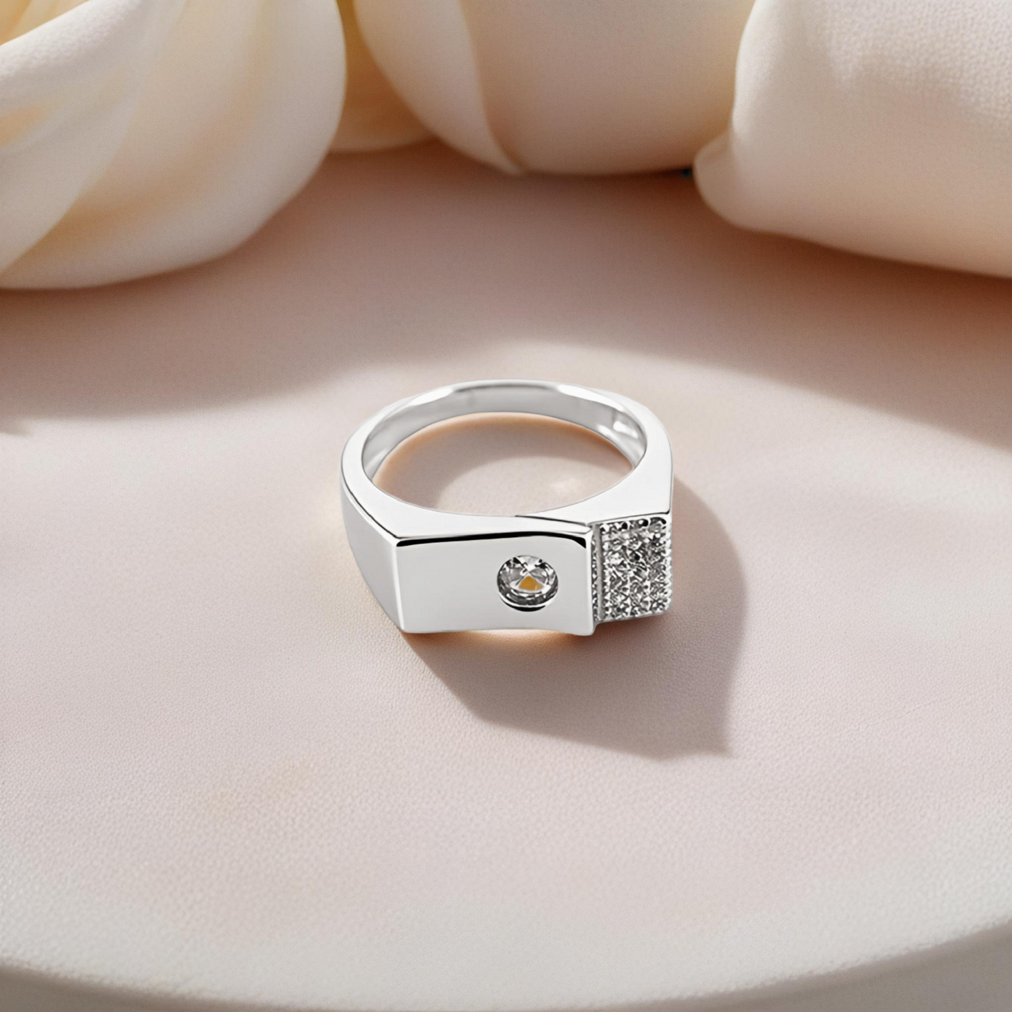 sterling silver solgrid men`s ring