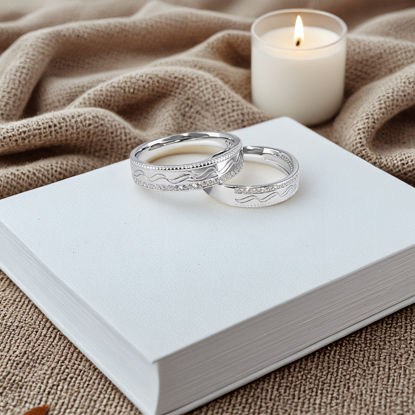 sylvaine couple ring– sterling silver radiance