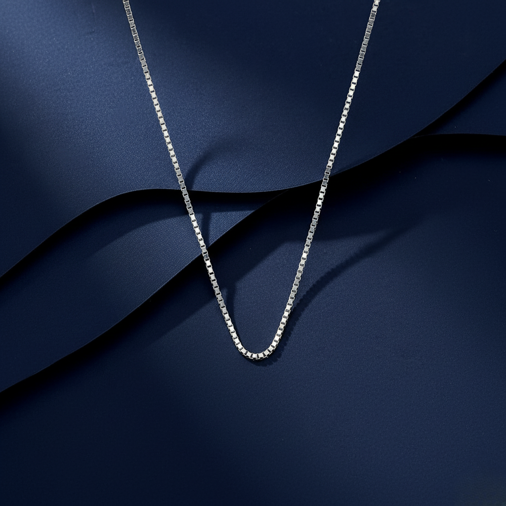 gridline chain – sterling silver in geometric motion