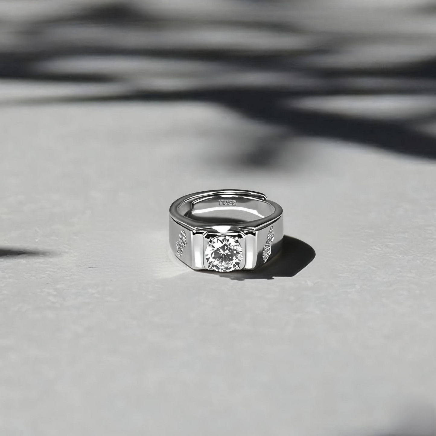 sterling silver stravon men`s ring