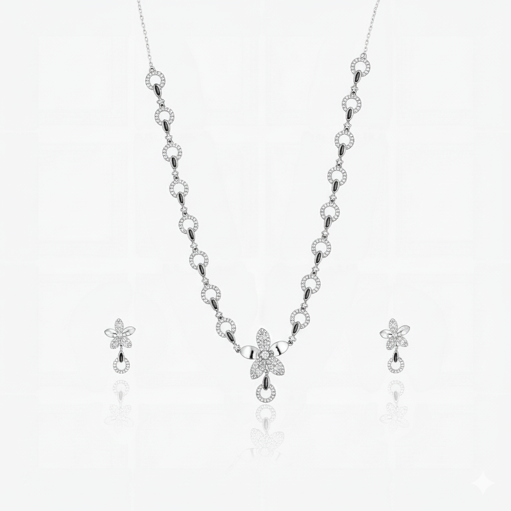 floraxis necklace – sterling silver in bold contrast