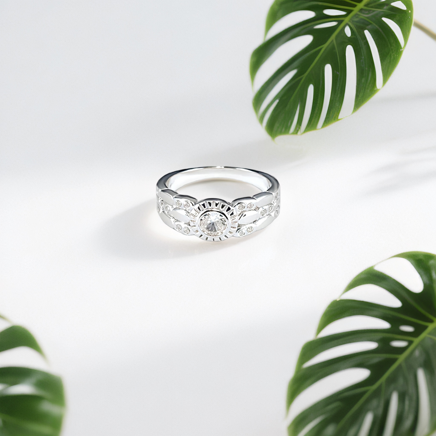 sterling silver valeron ring in refined brilliance
