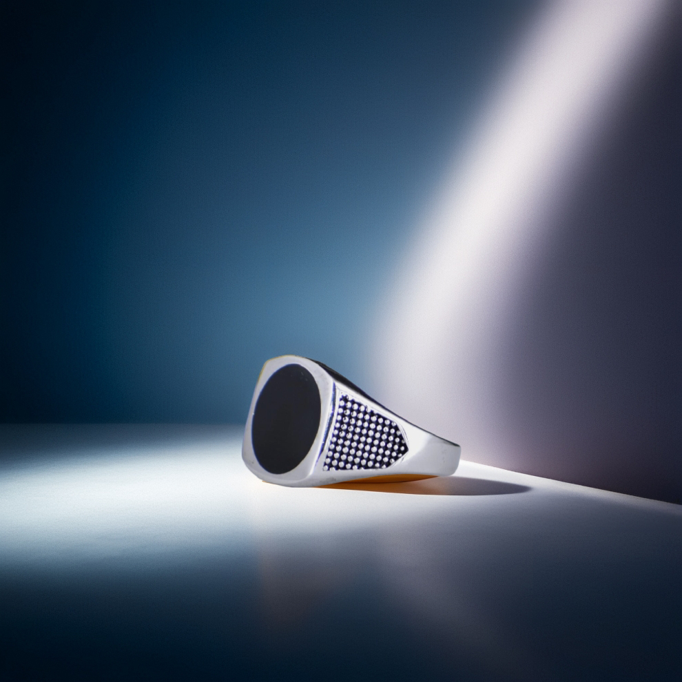 sterling silver obsidra men`s ring