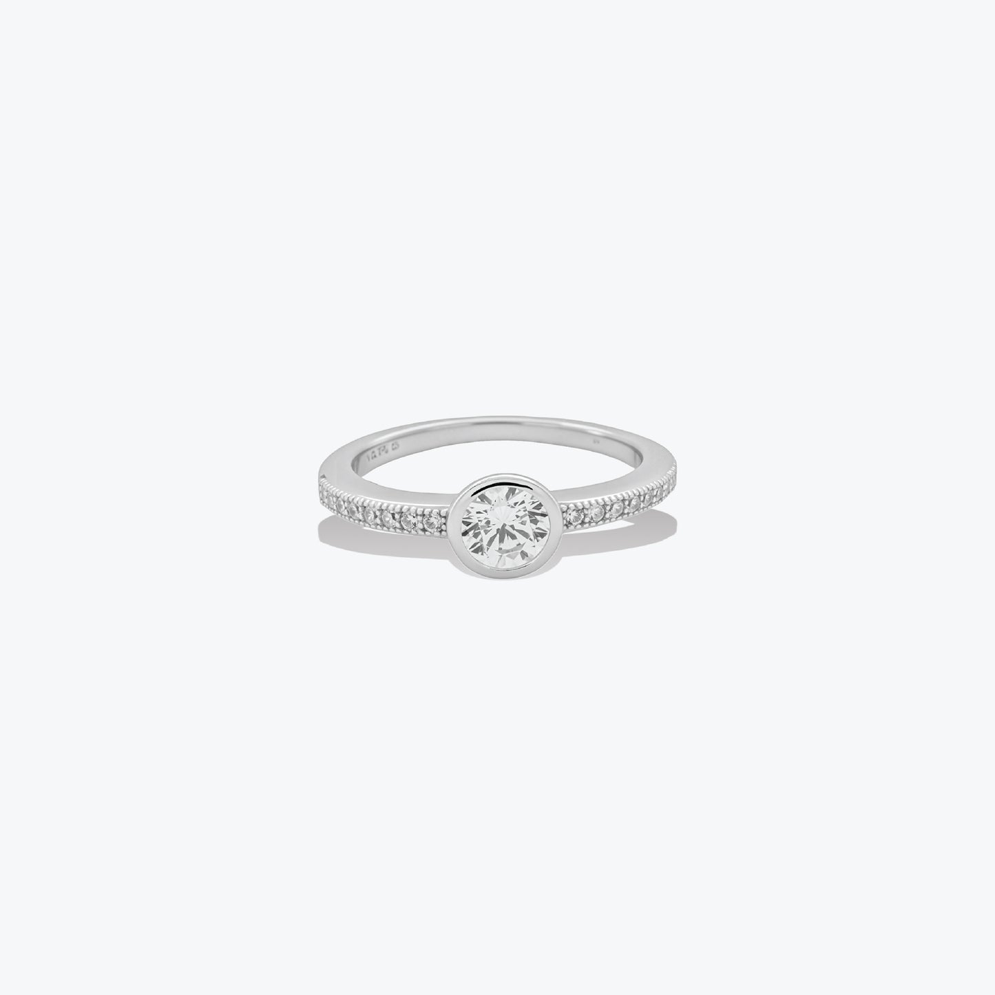 lustre bloom ring– sterling silver radiant sparkle – rubicstone