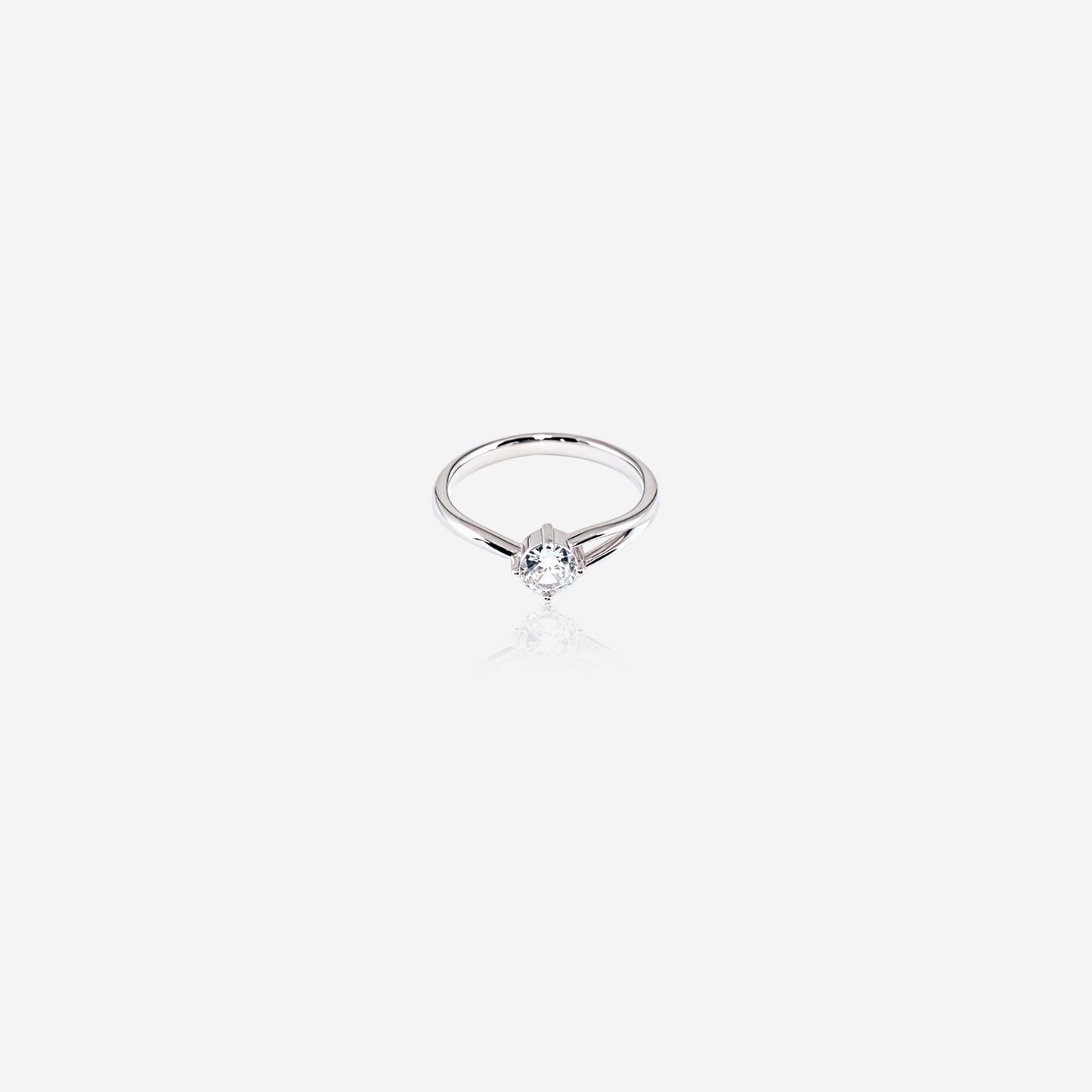 crystal beam ring - sterling silver in pure elegance