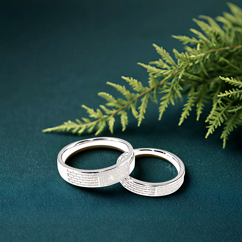 forgegleam & elara couple ring – sterling silver