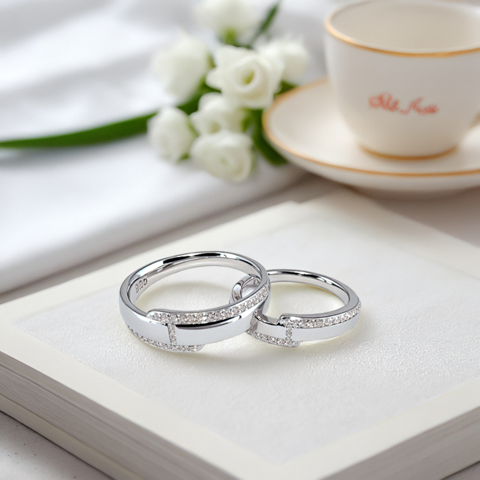 axismark & aurette couple ring – sterling silver