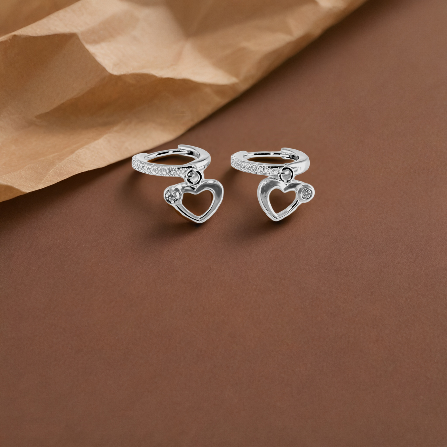 lunar charm earring in sterling silver