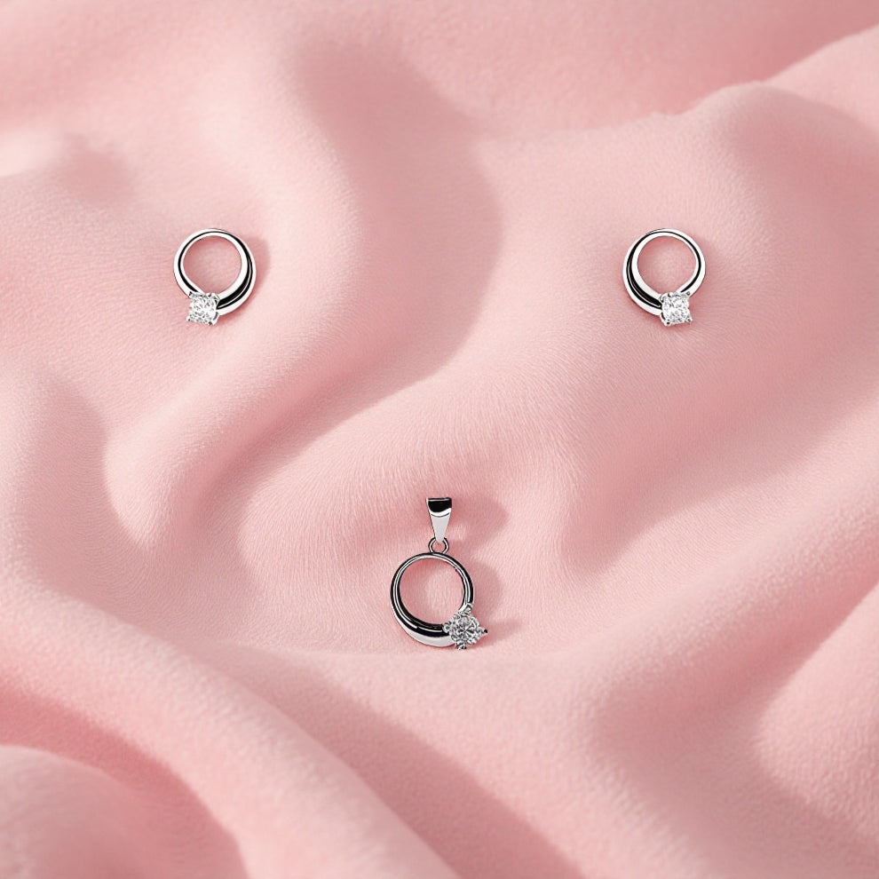 silver cirona pendant set