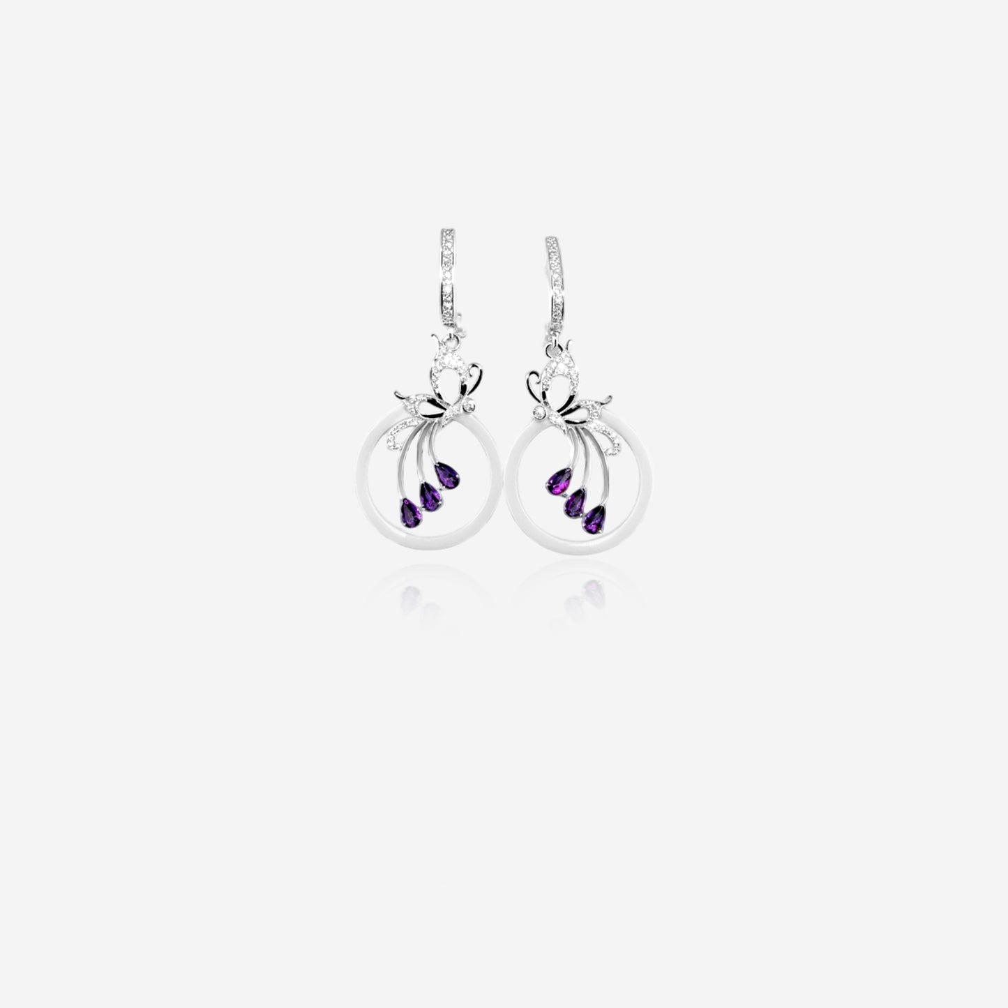 petal drift earring– sterling silver romantic motion