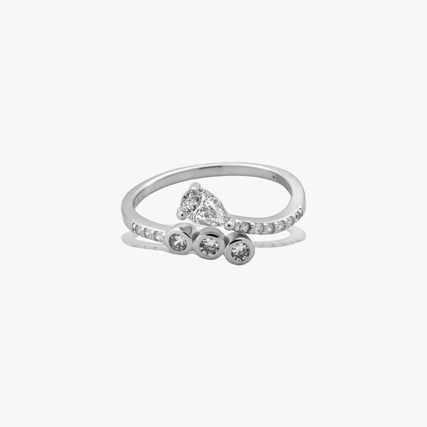 pear harmony ring–sterling silver radiant elegance – rubicstone