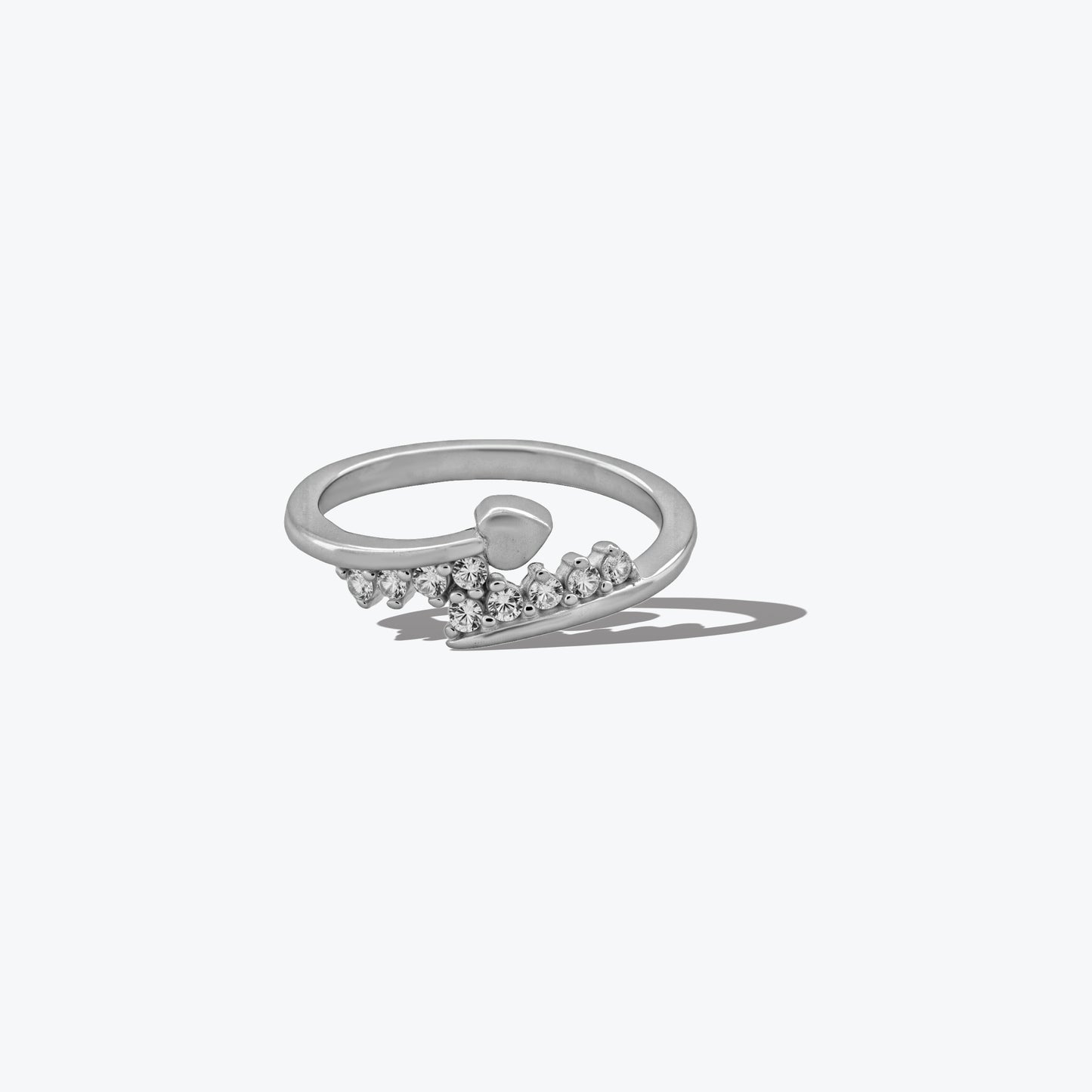 heart glow ring– sterling silver sparkling romance