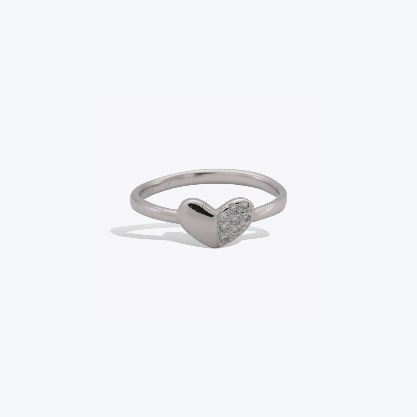 heart glow ring - sterling silver