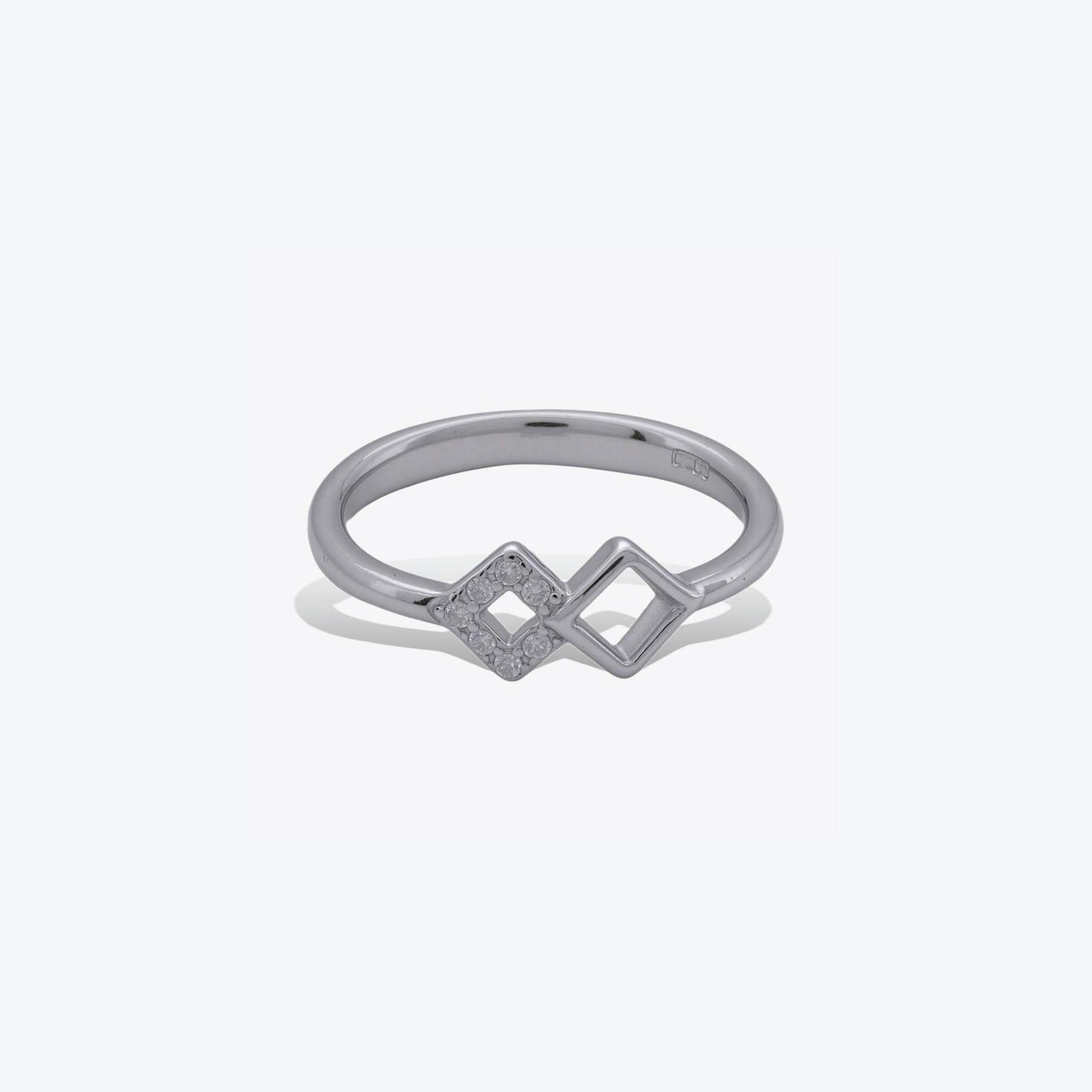 diamond duo ring – a sterling silver balance of sparkle & shine