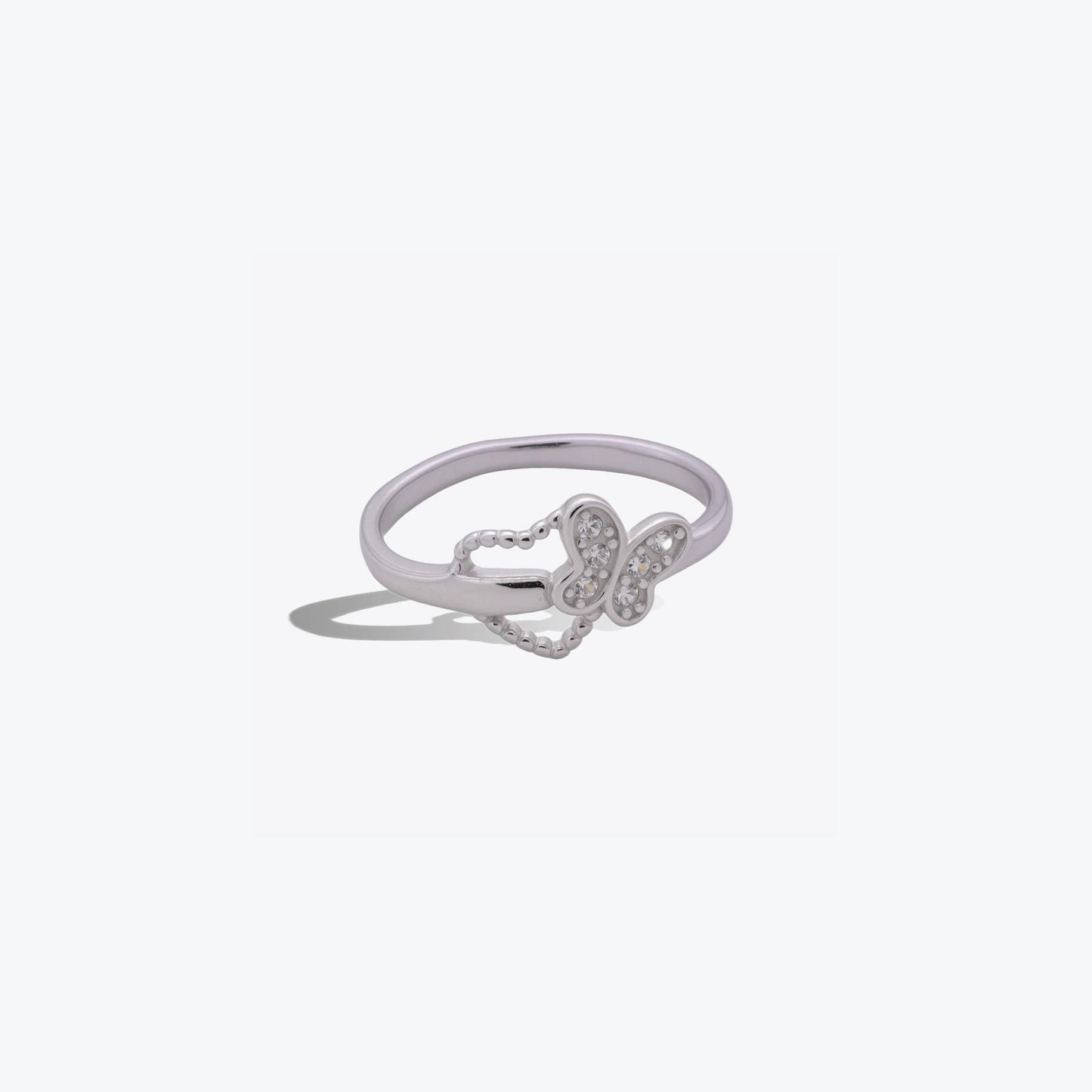 butterfly crystal ring – sterling silver with grace & sparkle