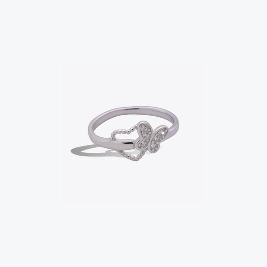 Butterfly Crystal Ring – Sterling Silver with Grace & Sparkle