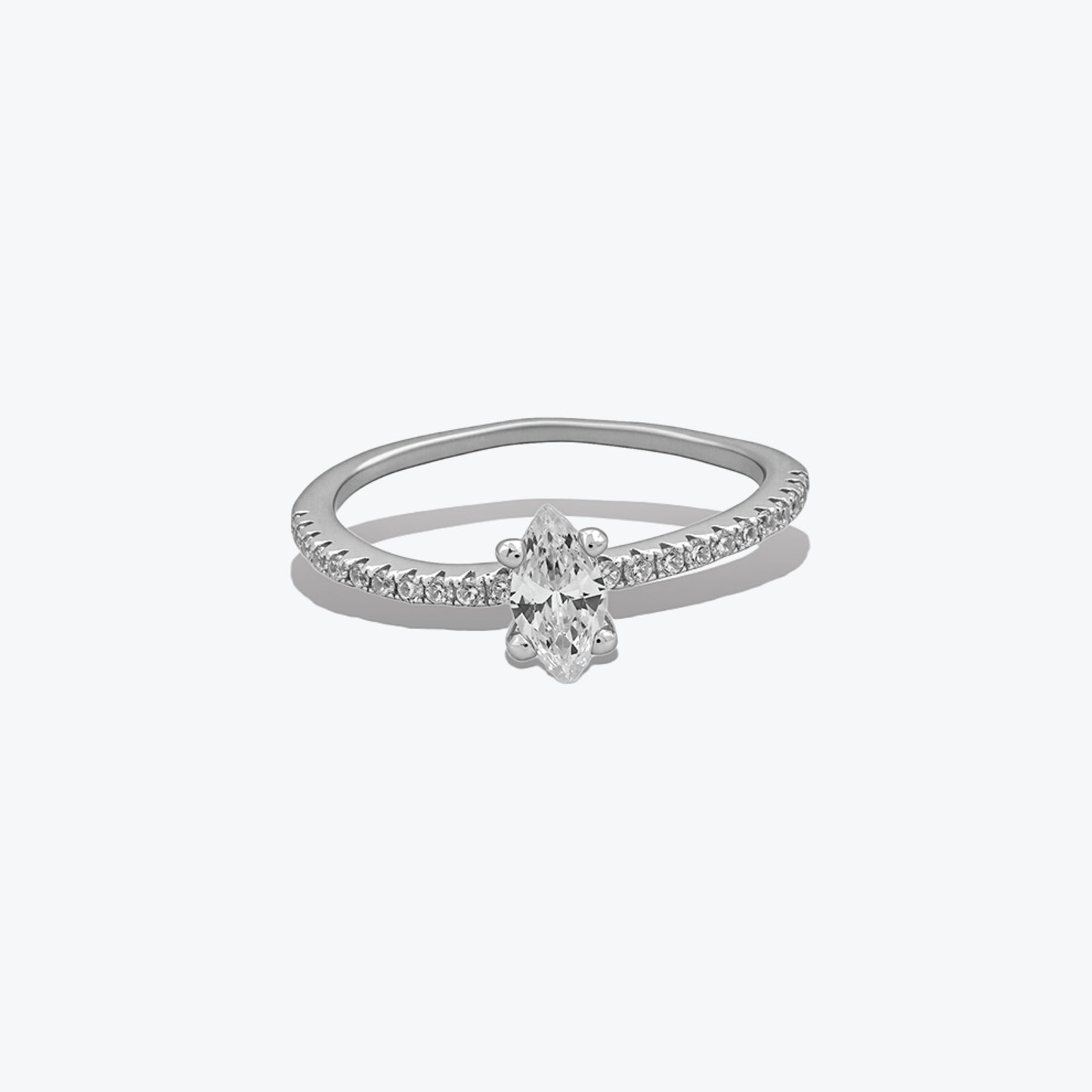 marquise glow ring– sterling silver with radiance – rubicstone