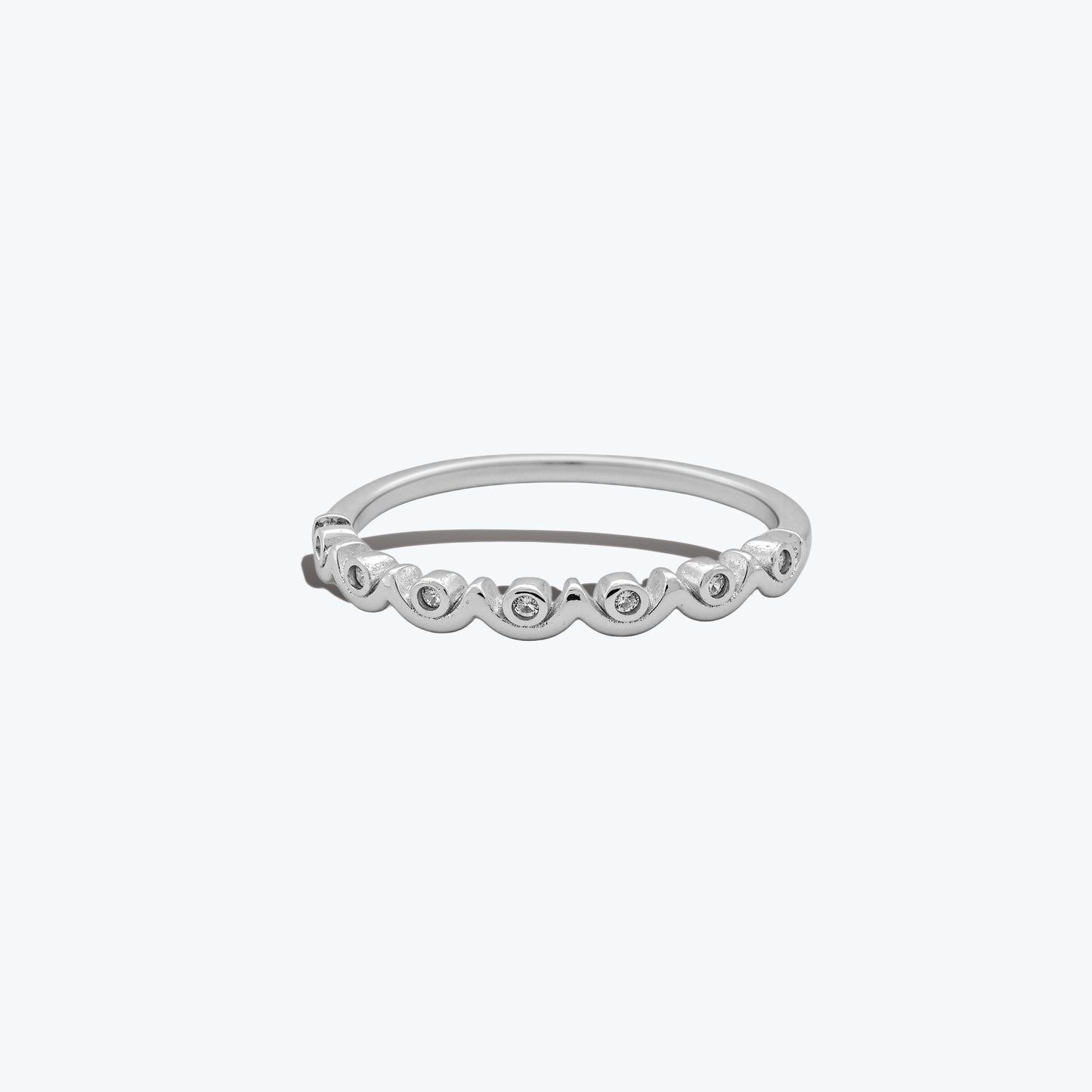 ocean wave ring – sterling silver with flowing sparkle