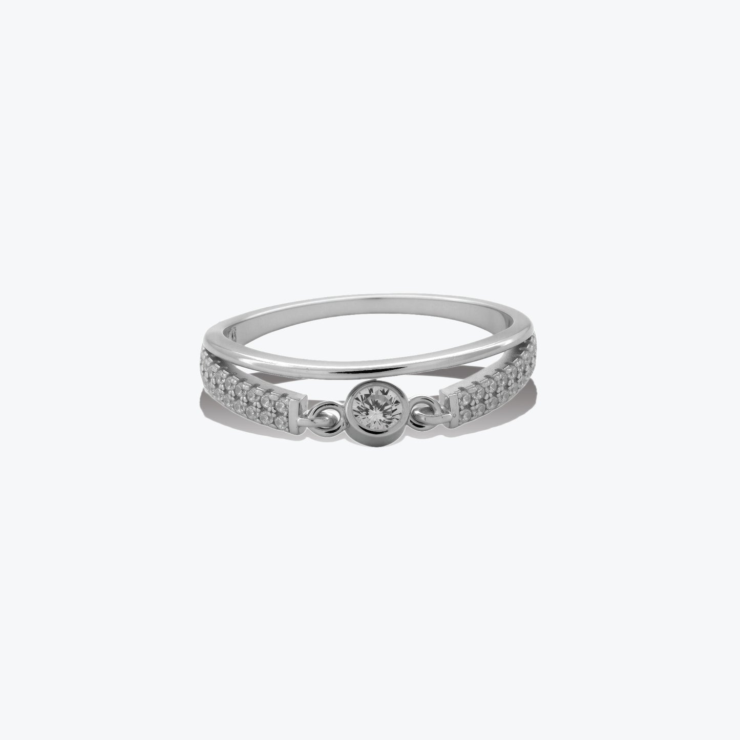 bezel brilliance ring – sterling silver sparkle
