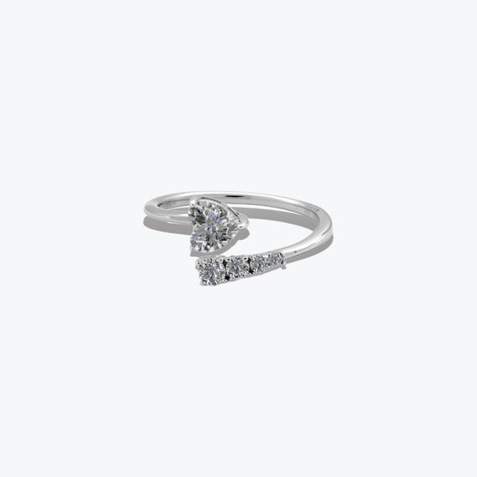 Heart Radiance Ring – Sterling Silver with Graceful Sparkle