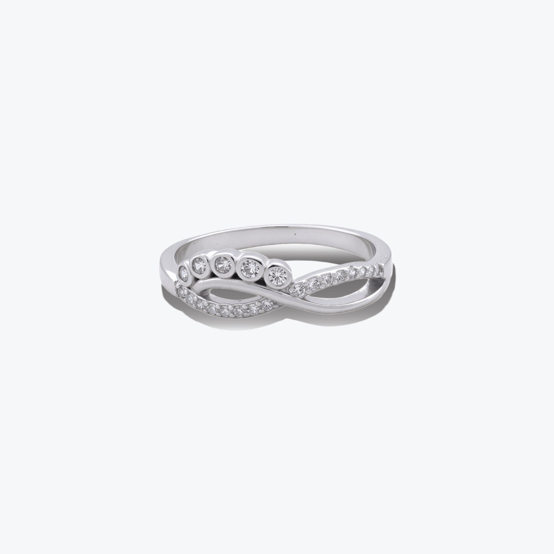 Infinity Sparkle Ring – Sterling Silver with Timeless Brilliance