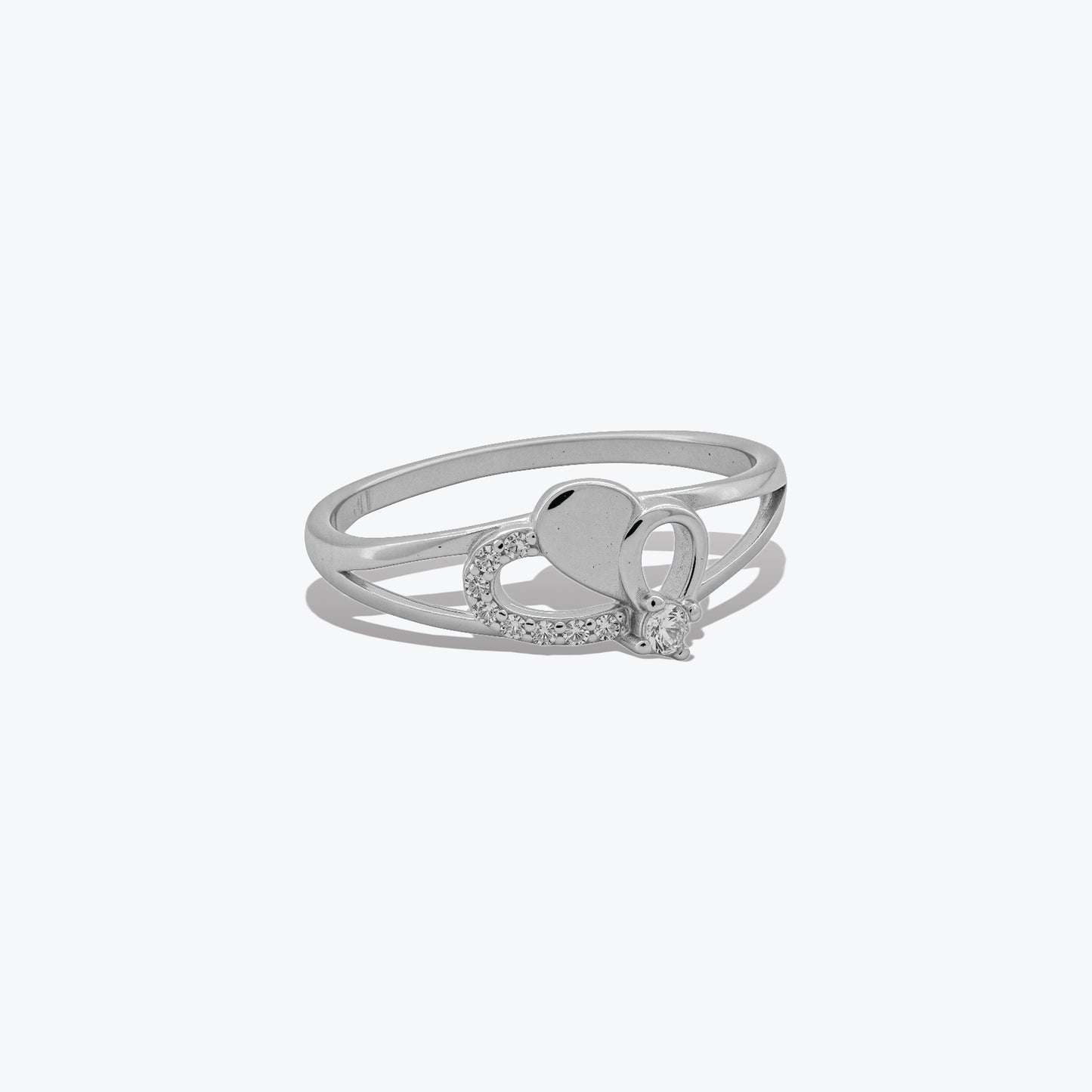 heart loop ring –sterling silver with dazzling elegance