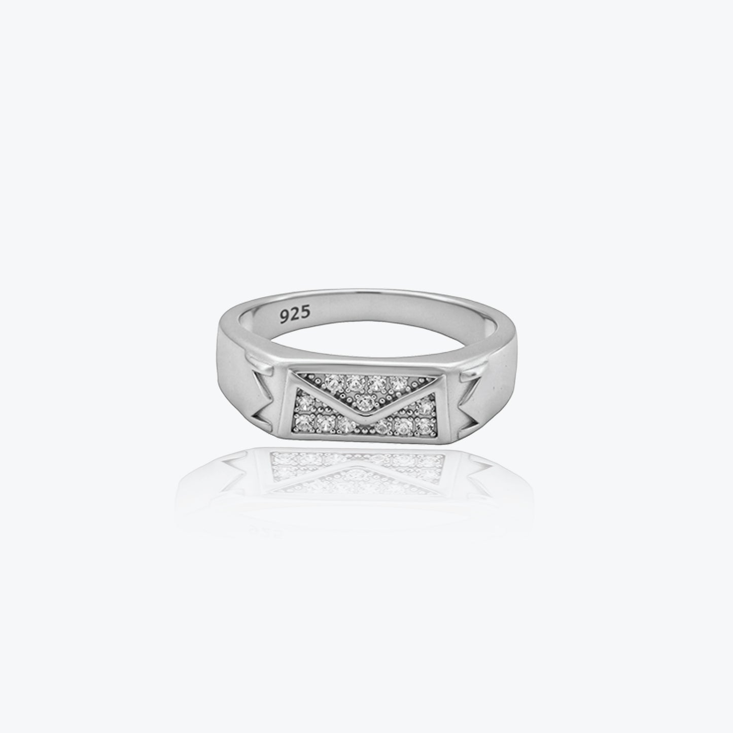 sterling silver vertex crest men’s ring