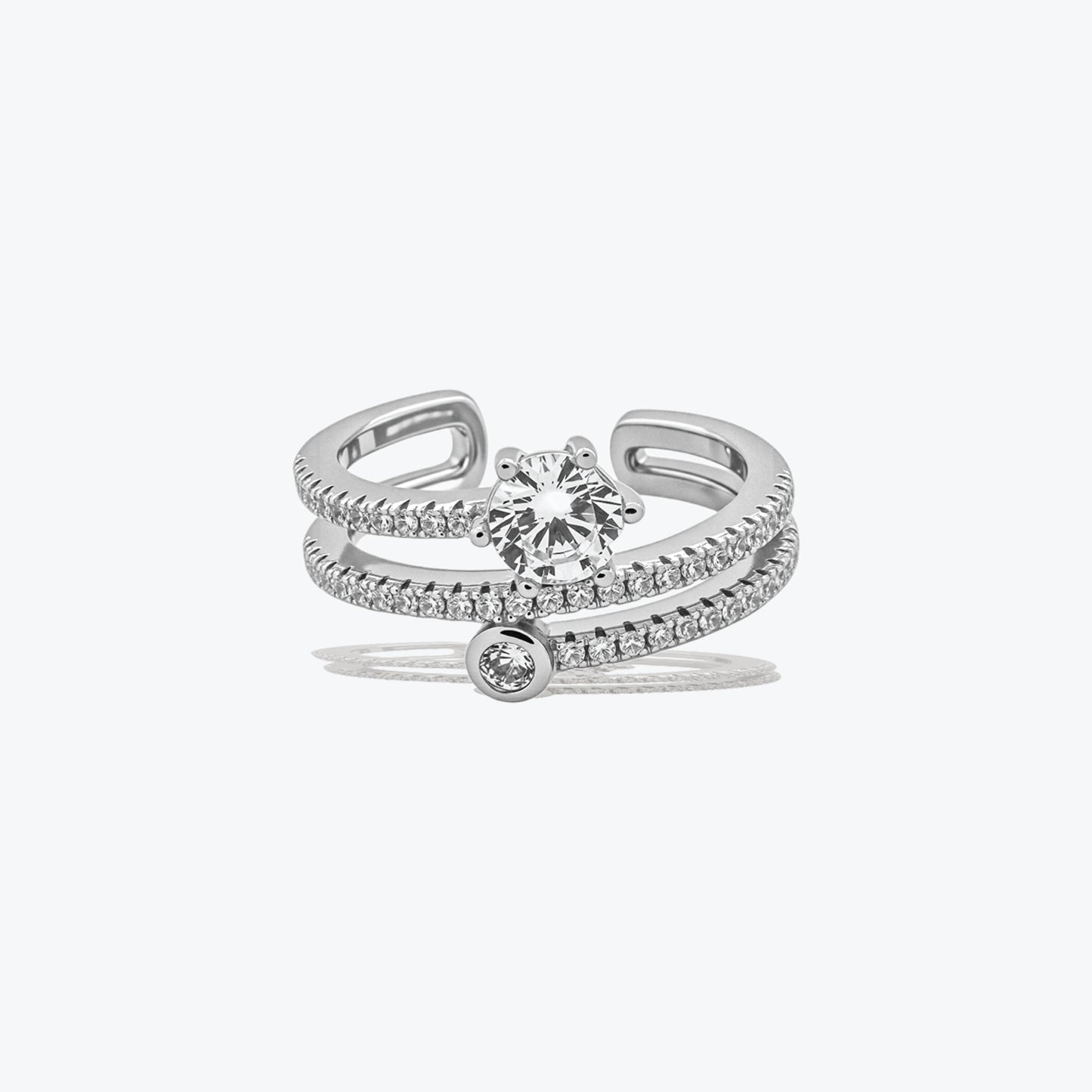 starlight shine ring– sterling silver with sparkle – rubicstone