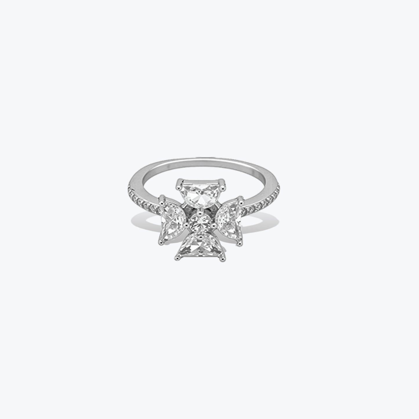 radiant cross ring – sterling silver with classic grace