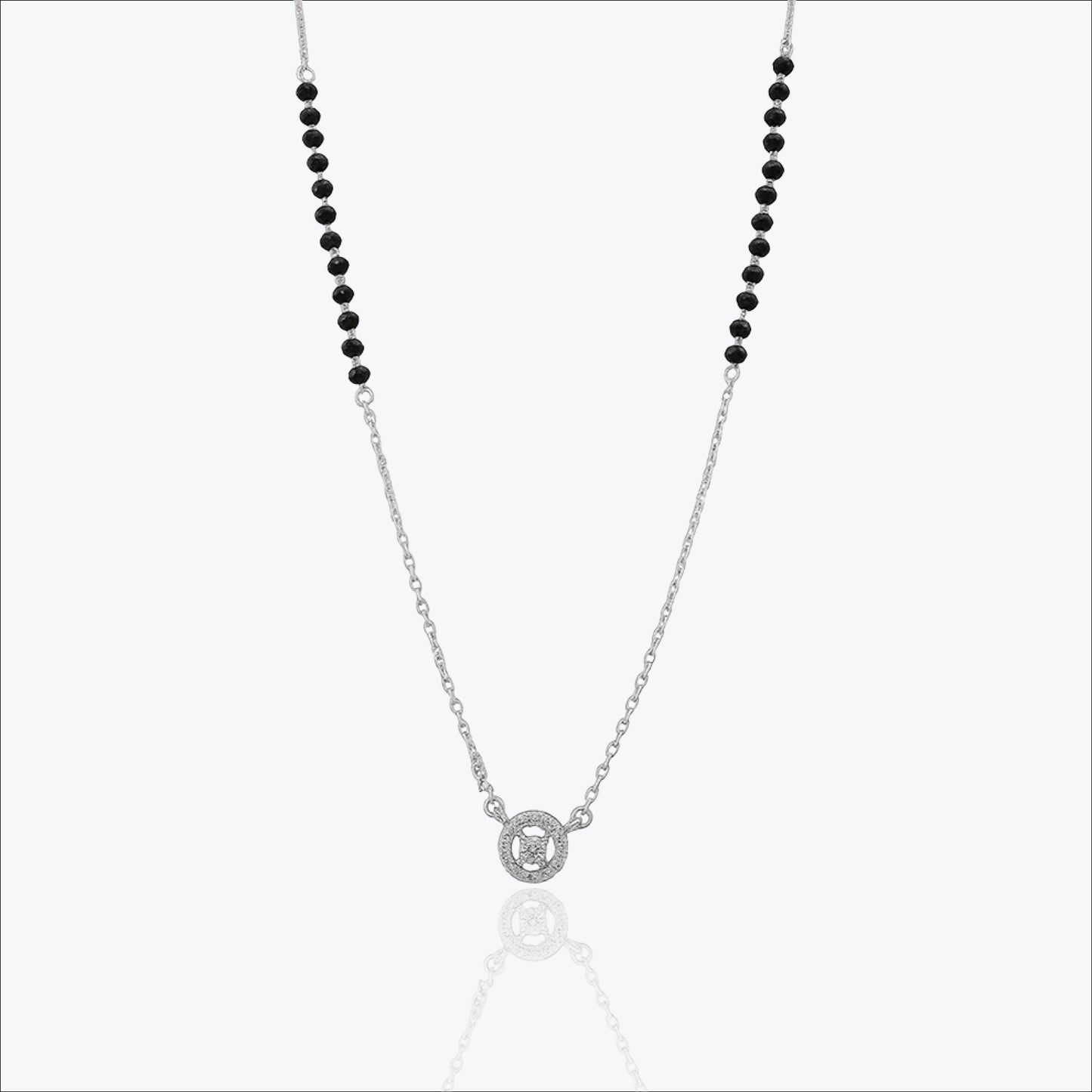 obscura halo pendant – sterling silver in refined contrast