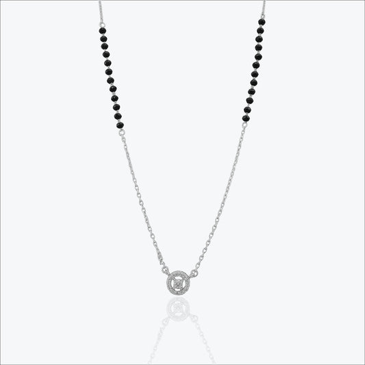 Obscura Halo Pendant – Sterling Silver in Refined Contrast