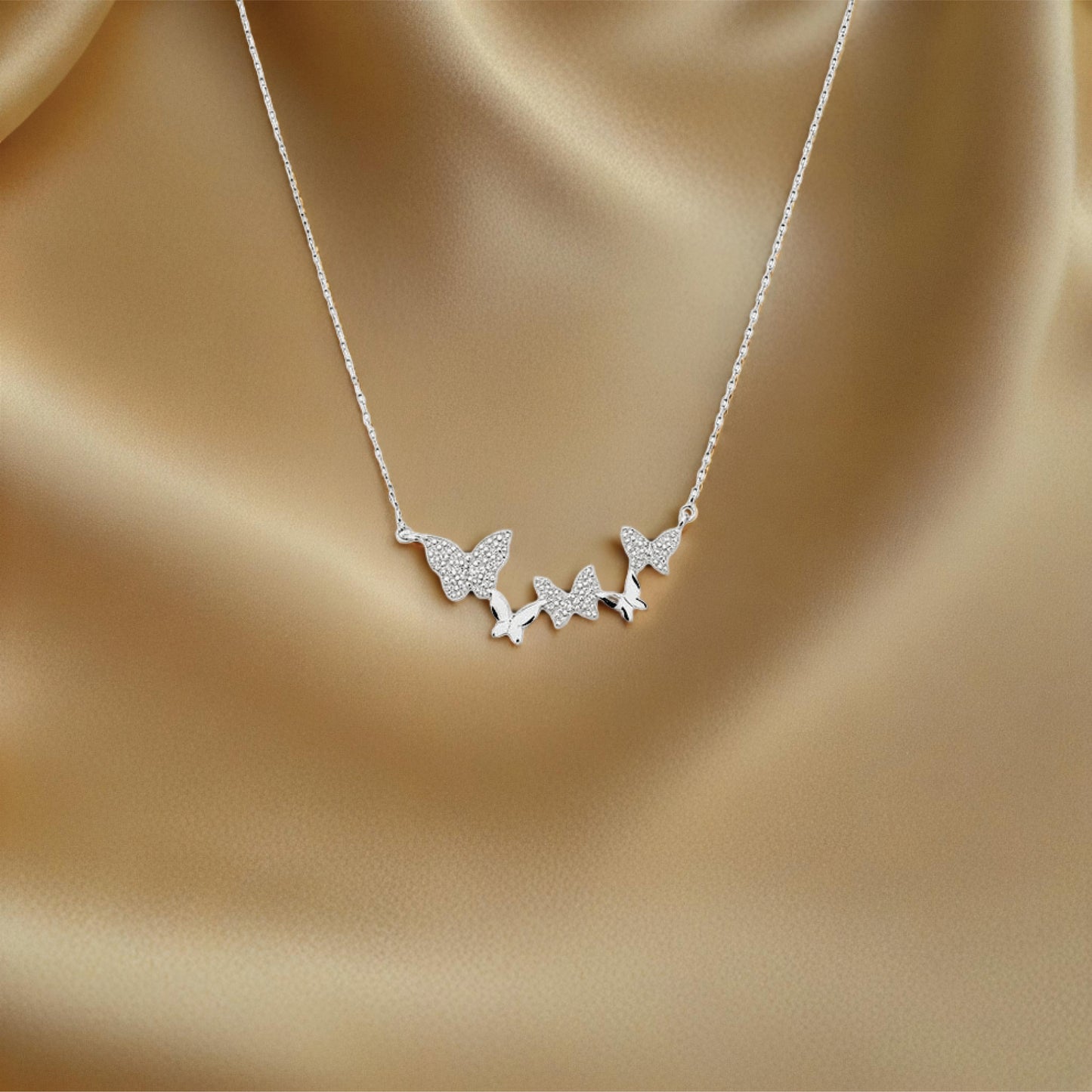 papillia pendant – sterling silver in fluttered grace