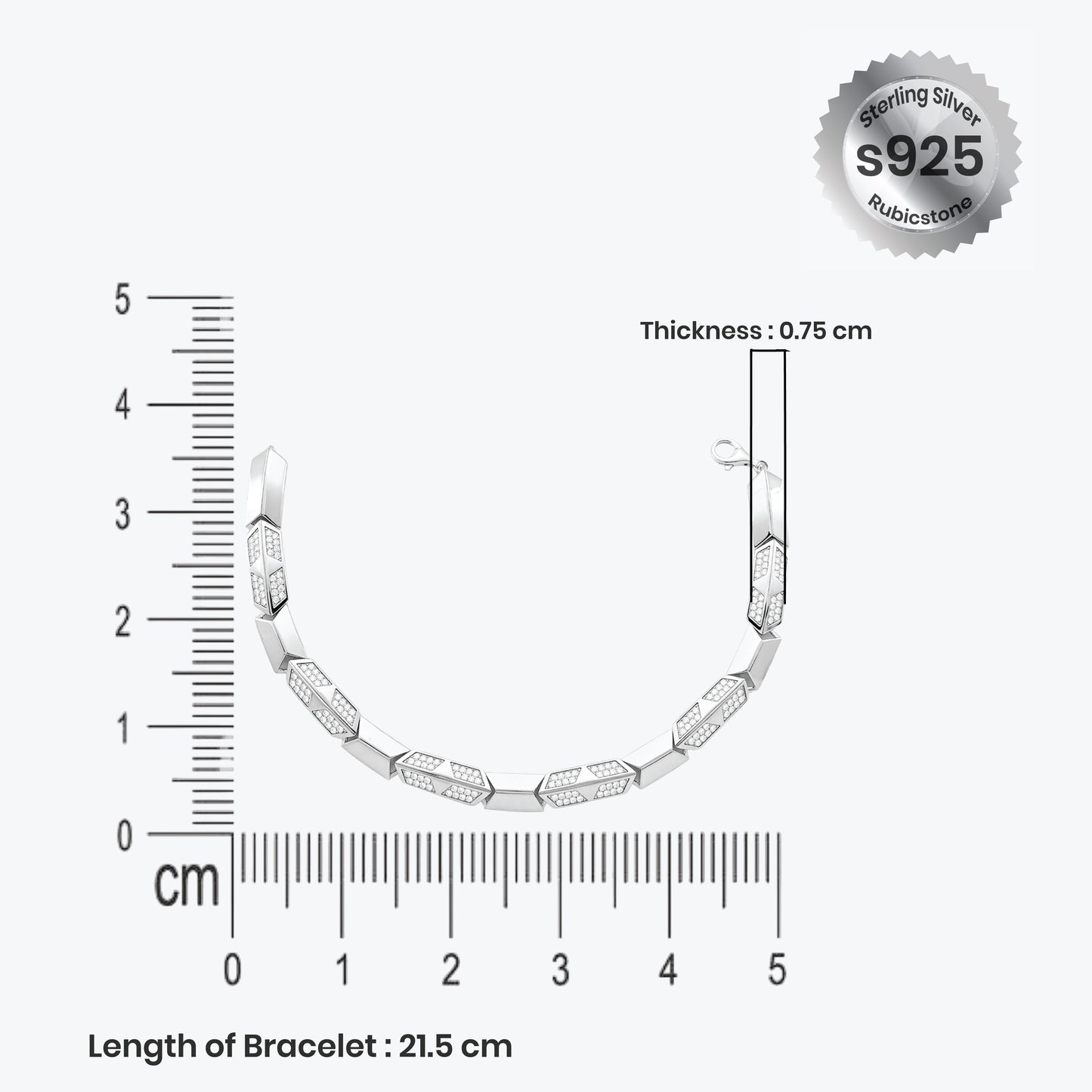 gravion bracelet – sterling silver in geometric strength