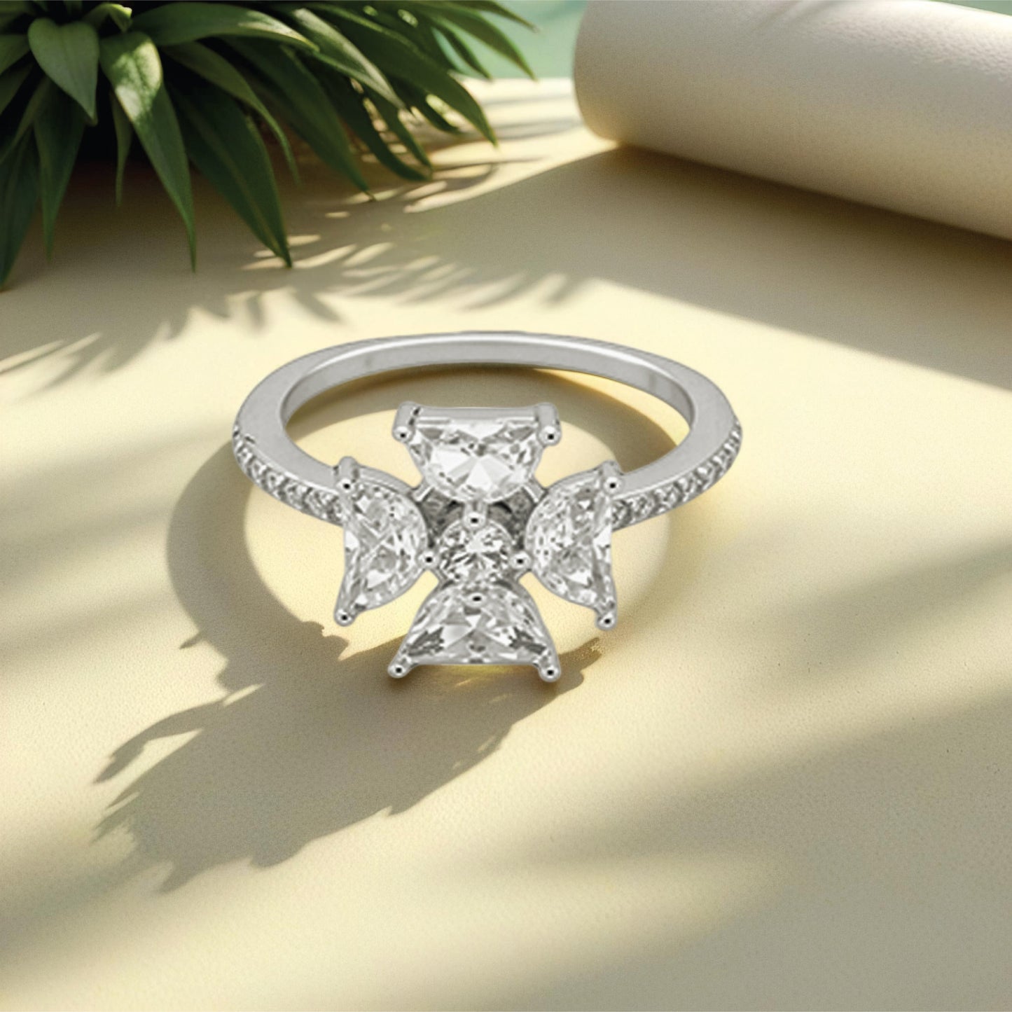 radiant cross ring – sterling silver with classic grace