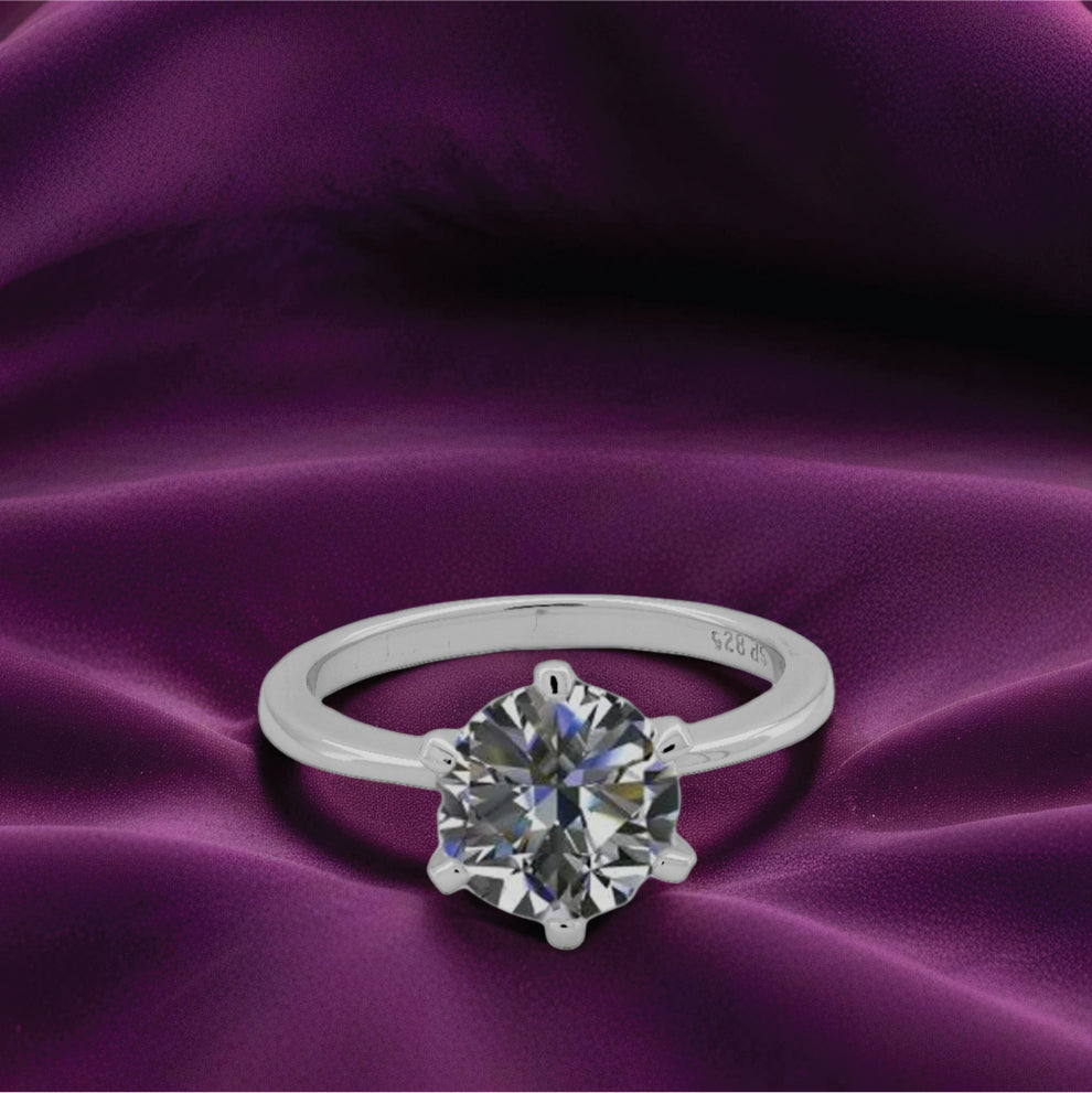 celestial glow ring – sterling silver with luminous charm