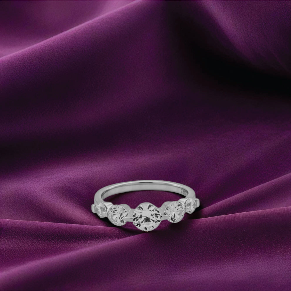 lustre cascade ring– sterling silver graceful glow