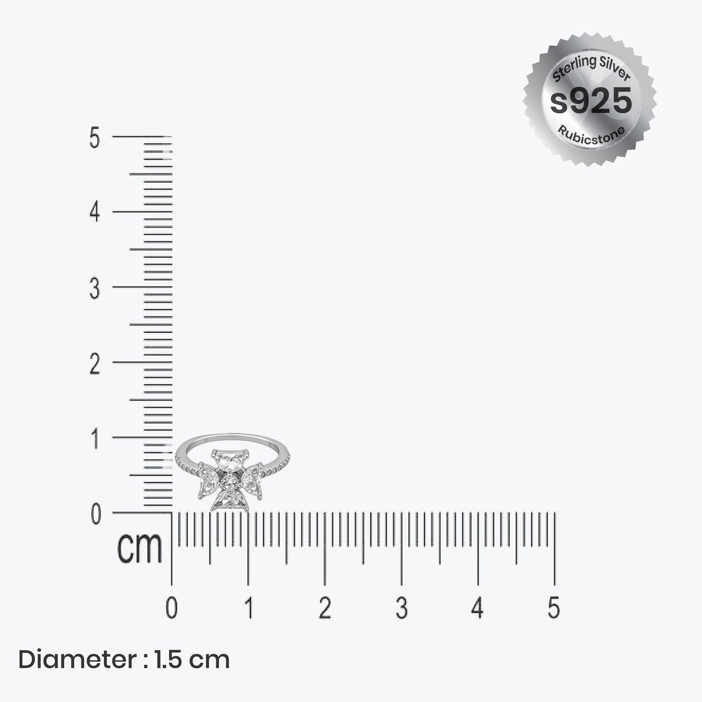 radiant cross ring – sterling silver with classic grace