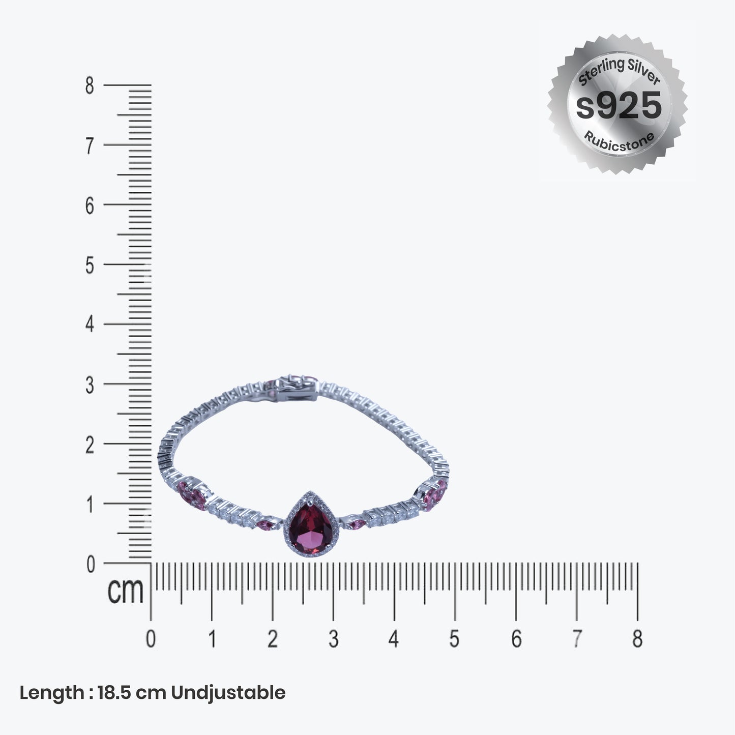 crimson bloom bracelet – sterling silver with graceful radiance