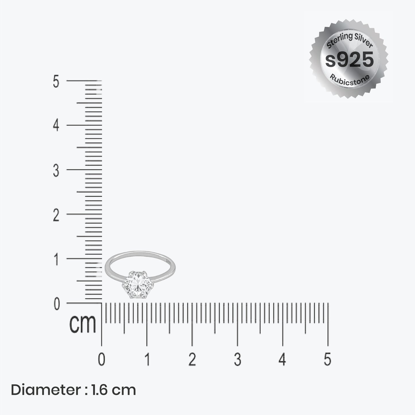 sterling silver celeste solitaire ring