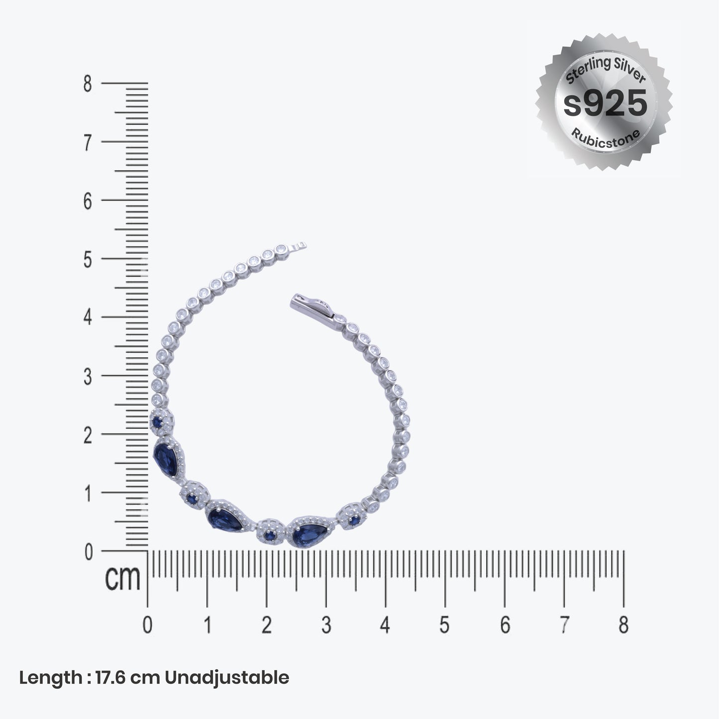 azure elegance bracelet – sterling silver with shimmering gemstones