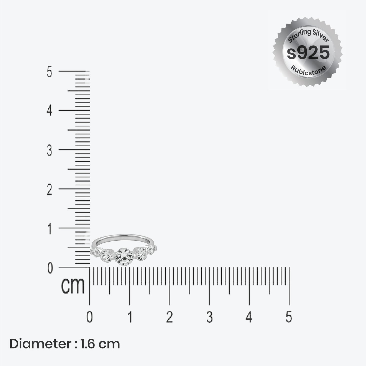 lustre cascade ring– sterling silver graceful glow – rubicstone