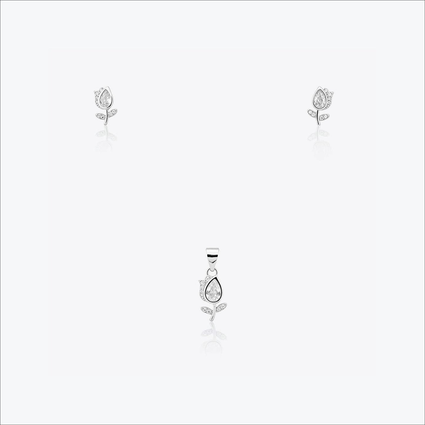 petal dew set – sterling silver in blooming grace