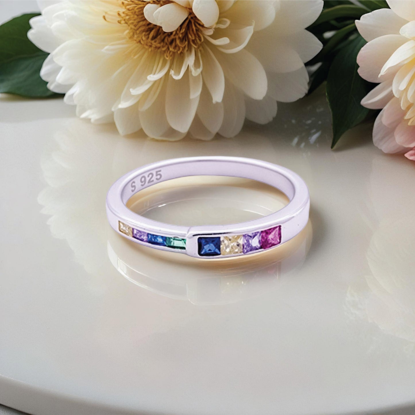 arden square ring – sterling silver with geometric elegance