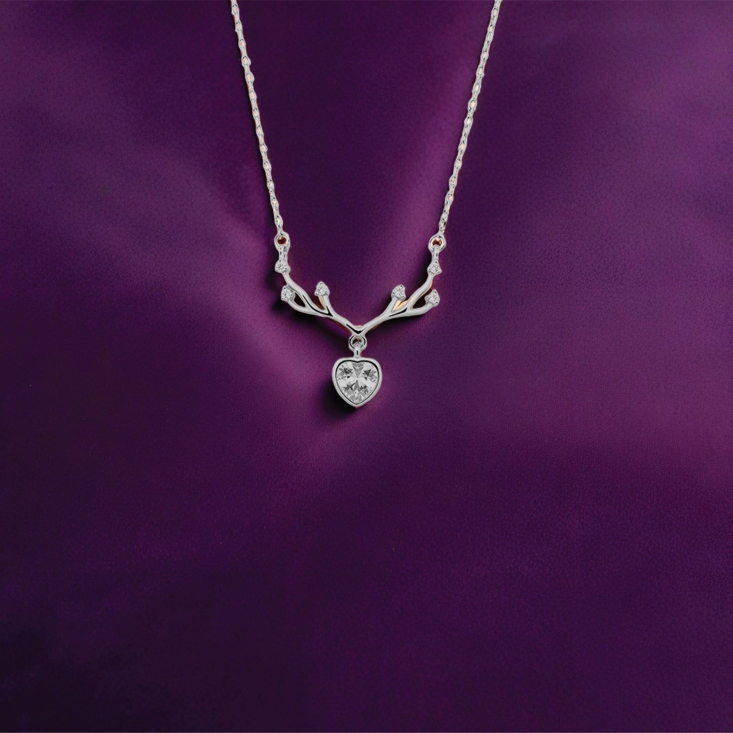 velin antler pendant – sterling silver