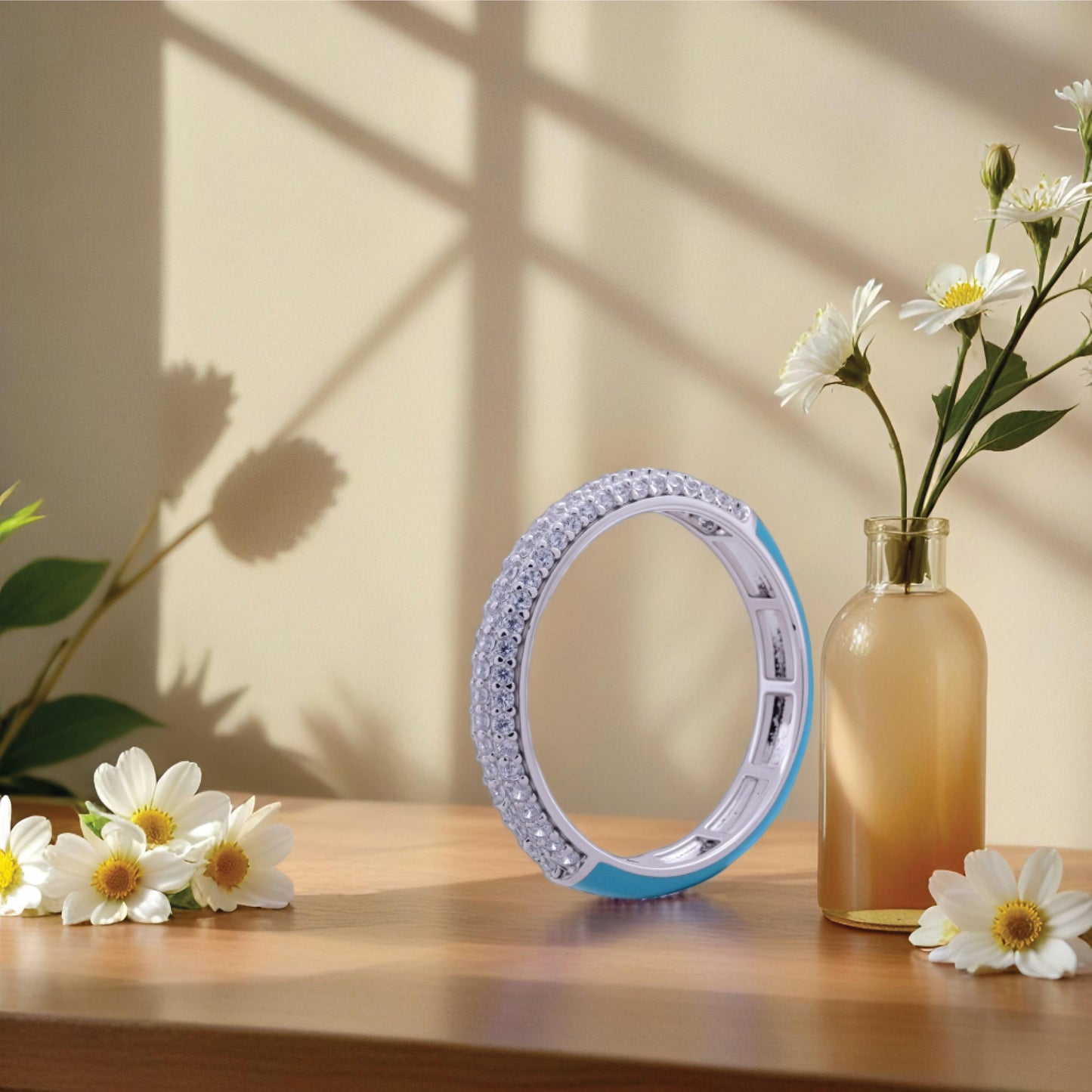 opaline tier ring– sterling silver modern sparkle