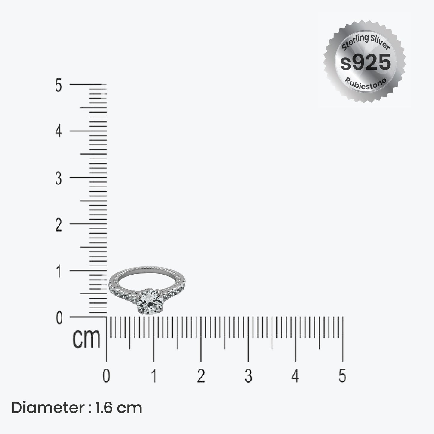 celeste solitaire ring – sterling silver with classic sparkle