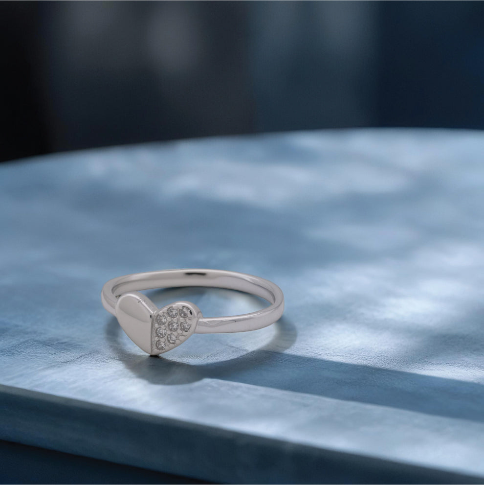 heart glow ring - sterling silver