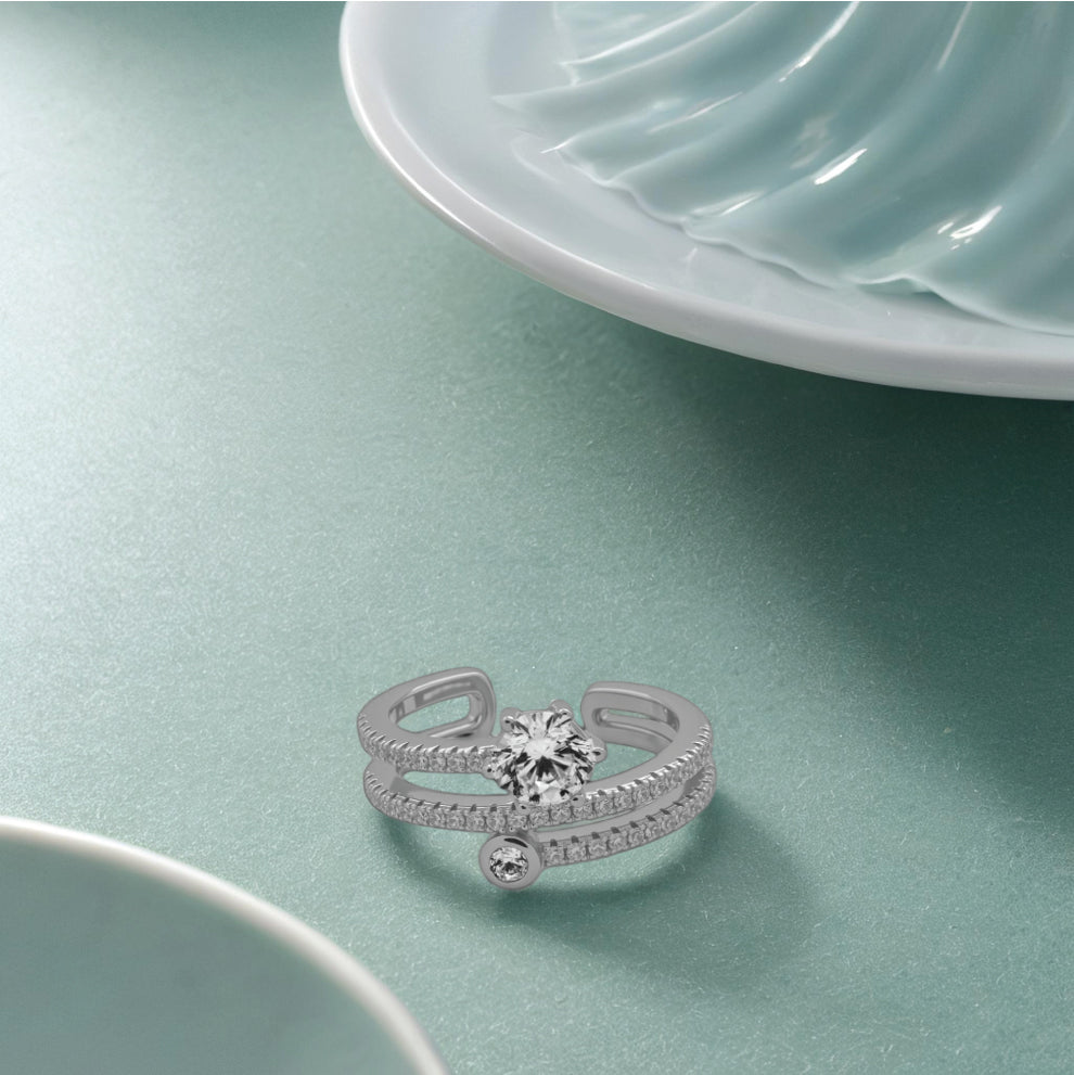 starlight shine ring – sterling silver with graceful sparkle