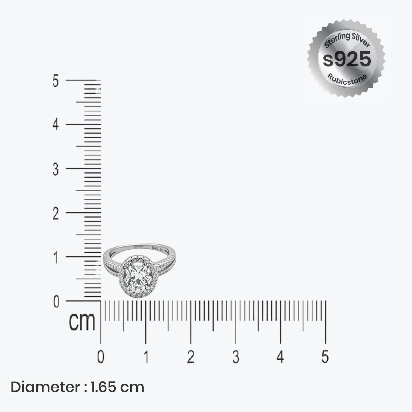 halo grace ring – sterling silver with brilliant centerpiece